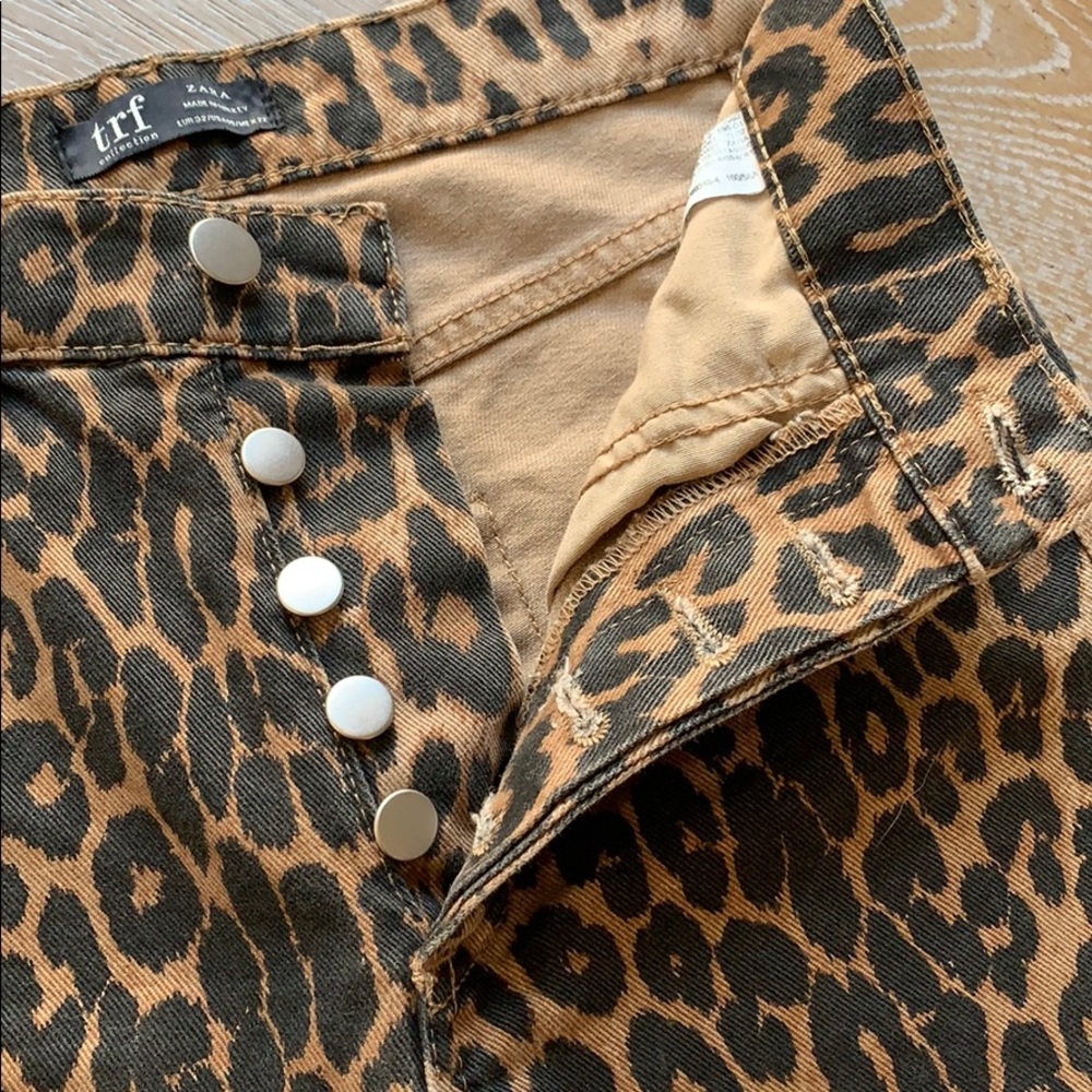 ZARA TRF Collection Leopard Skinny Denim Jeans 00 - Picture 4 of 8